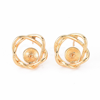 Brass Stud Earrings Findings KK-T062-125G-NF-1