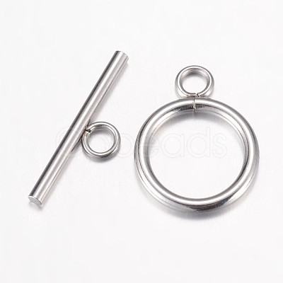 Tarnish Resistant 304 Stainless Steel Toggle Clasps STAS-P100-07P-1