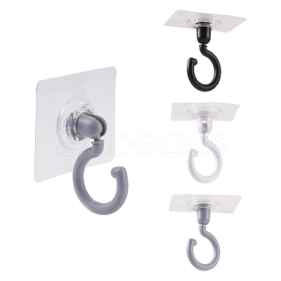 Cheriswelry 6Pcs 3 Color Plastic Rotate Hook Hangers AJEW-SW0001-05-1