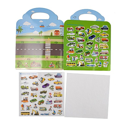 Plastic Reusable Stickers Book for Kids STIC-P013-10A-1