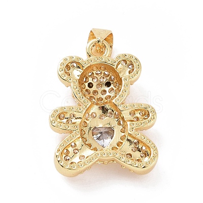 Brass Micro Pave Cubic Zirconia Pendants KK-C012-04G-08-1