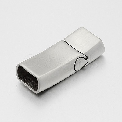 Tarnish Resistant Rectangle 304 Stainless Steel Matte Magnetic Bracelet Clasps STAS-N061-40-1