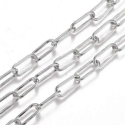 Tarnish Resistant 304 Stainless Steel Paperclip Chains CHS-A006-01P-1