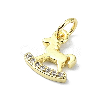 Brass Micro Pave Claer Cubic Zirconia Charms KK-H475-43G-1