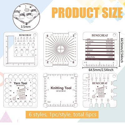 BENECREAT 1 Set Acrylic Knitting Rulers DIY-BC0012-73-1