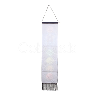 Chakra Theme Linen Wall Hanging Tapestry DJEW-B006-03B-1