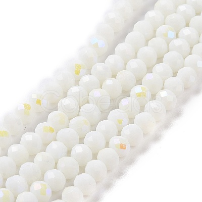 Electroplate Opaque Solid Color Glass Beads Strands EGLA-A034-P8mm-L17-1