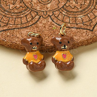 Rack Plating Brass Enamel Charms KK-S366-02G-1