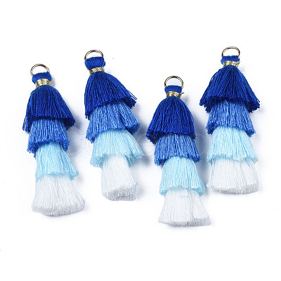 Polycotton(Polyester Cotton) Layered Tassel Big Pendant Decorations FIND-T052-16-08-1