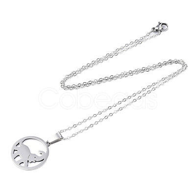 Non-Tarnish 201 Stainless Steel Pendants Necklaces NJEW-S105-JN666-45-1-1