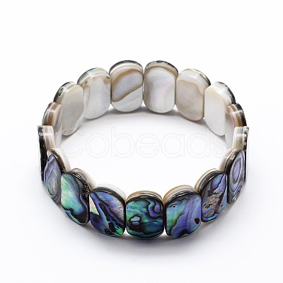 Natural Paua Shell Stretch Bracelets BJEW-F121-02-01-1