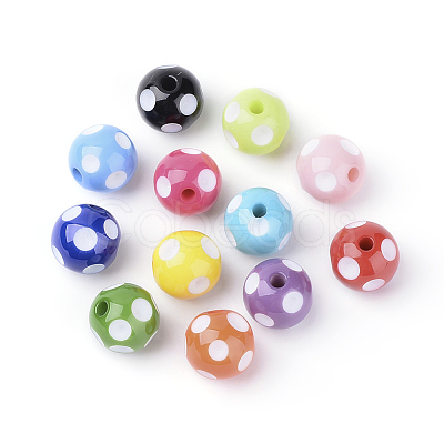 Opaque Acrylic Beads SACR-S146-12mm-M-1