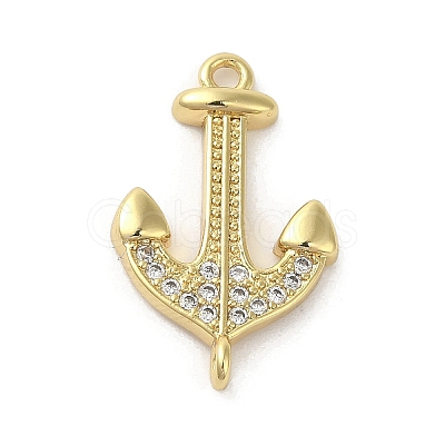 Rack Plating Brass Micro Pave Cubic Zirconia Pendants KK-C052-36G-1