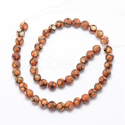 Tibetan Style MIxed Pattern dZi Beads G-K166-02-8mm-L2-1