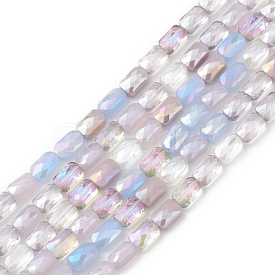 Gradient Color Electroplate Glass Bead Strands X-GLAA-E042-01B-1