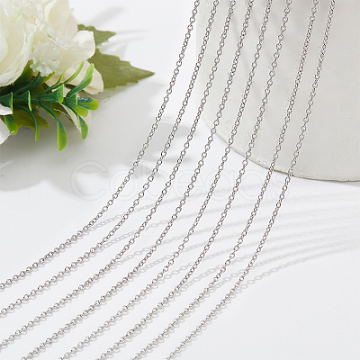 Nbeads 20Pcs 304 Stainless Steel Cable Chains Necklaces Set for Men Women NJEW-NB0001-10-1