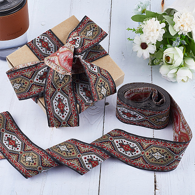 Ethnic Style Polyester Embroidery Ribbons OCOR-WH0078-103-1