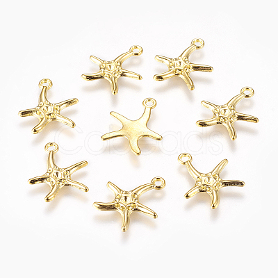 Starfish/Sea Stars Alloy Pendant Rhinestone Settings EA4033Y-G-1