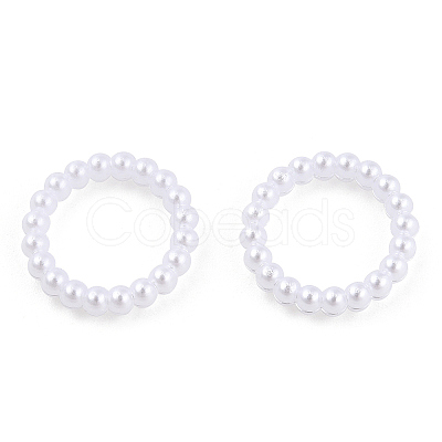 ABS Plastic Imitation Pearl Linking Rings OACR-T015-06B-01-1