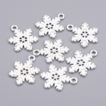 Tibetan Style Alloy Snowflake Pendants TIBEP-EA115Y-S-FF-1