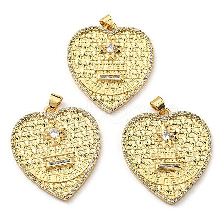 Brass with Cubic Zirconia Pendants KK-K341-35G-1