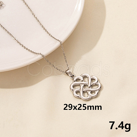 304 Stainless Steel Knot  Pendant Necklaces VH1834-7-1
