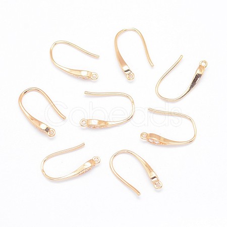 Rack Plating Brass Cubic Zirconia Earring Hooks X-KK-E672-113KCG-1