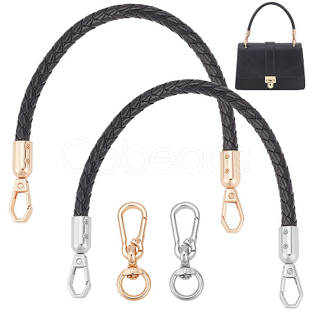 WADORN 2Pcs 2 Colors Braided Imitation Leather Mobile Straps FIND-WR0010-34-1