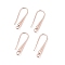 Eco-Friendly Brass Earring Hooks Findings, Cadmium Free & Nickel Free & Lead Free, Rose Gold, 21x9x2.3~2.8mm, Hole: 1.5mm, 20 Gauge, Pin: 0.8mm