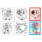 4Pcs 4 Styles PVC Stamp, for DIY Scrapbooking, Girl, 55x55mm, 1pc/style