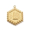 201 Stainless Steel Pendants, Golden, Hexagon with Letter Charm, Letter L, 21x16.5x2mm, Hole: 1.5mm