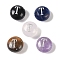 Natural Mixed Gemstone Beads, Flat Round with Letter, Letter T, 8.5~9x5~5.5mm, Hole: 1.2mm