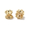 Rack Plating Flower Brass Beads, Long-Lasting Plated, Lead Free & Cadmium Free, Light Gold, 7x5mm, Hole: 1.2mm