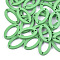 Painted Poplar Wood Links, Oval, Light Green, 24.5x15x3mm, Hole: 1.4mm