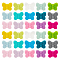 PandaHall Elite 30Pcs 15 Colors Food Grade Eco-Friendly Silicone Beads, Chewing Beads For Teethers, DIY Nursing Necklaces Making, Butterfly, Mixed Color, 20x25x6.5mm, Hole: 2mm, 2pcs/color