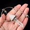 Natural Quartz Crystal Dowsing Pendulum Big Pendants, Undyed, with Platinum Plated Meatl Findings, Cone Charm, 320mm