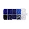 DIY 10 Grids ABS Plastic & Glass Seed Beads Jewelry Making Finding Beads Kits, Round & Rondelle, Dark Blue, 2~6x1.5~5.5mm, Hole: 0.8~1.6mm