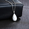 Non-Tarnish 201 Stainless Steel Memorial Urn Ashes Pendant Necklaces, High Polished, Teardrop, Stainless Steel Color, 21.65 inch(55cm)