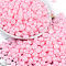 Opaque Colours Luster Glass Seed Beads, Donut, Pink, 6.5x3mm, Hole: 1.8mm, about 1363pcs/pound