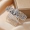 Alloy Hair Combs, Hair Accessories for Women, Tree of Life, Antique Silver, 79x52x10mm