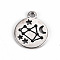 Tibetan Style Alloy Pendants, Lead Free & Cadmium Free, Flat Round with Moon and Star, Antique Silver, 16.5x13.5x1mm, Hole: 1.5mm, about 500cs/500g