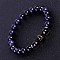 Libra Round Synthetic Blue Goldstone & Natural Smoky Quartz Stretch Bracelets for Women Men