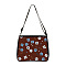 Flower Printed Polyester Shoulder Bags, for Women Bags, Rectangle, Dark Red, 28.5x24x7.5cm