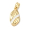 Brass Enamel Pendants, Real 18K Gold Plated, Oval, 18x9x3.5mm, Hole: 4x2mm