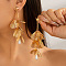 Chic 3D Flower Zinc Alloy Stud Earrings, Tassel Earring for Women