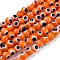 Handmade Evil Eye Lampwork Round Bead Strands, Orange, 4mm, Hole: 1mm, about 100pcs/strand, 14.56 inch