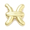 Brass Beads, Twelve Constellations, Real 18K Gold Plated, Pisces, 19x16.5x5mm, Hole: 4x1.5mm