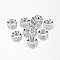 Brass Cubic Zirconia Beads, Rondelle, Platinum, 10x3mm, Hole: 6mm