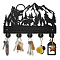 Wood & Iron Wall Mounted Hook Hangers, Decorative Organizer Rack, with 2Pcs Screws, 5 Hooks for Bag Clothes Key Scarf Hanging Holder, Mountain, 200x300x7mm.