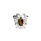 Natural Tiger Eye Finger Ring, Butterfly, Butterfly: 21x21mm